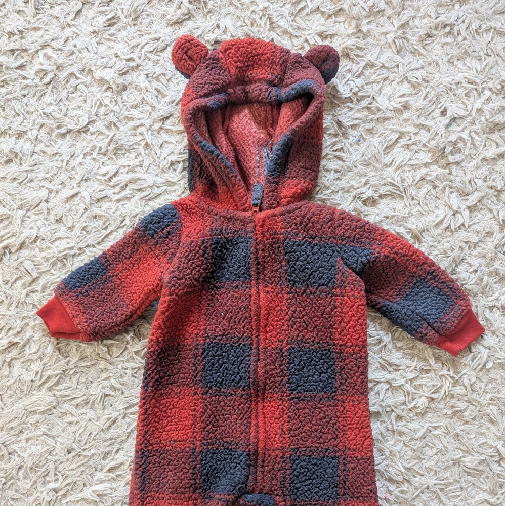 Carter's Flannel Zip Up Onesie
